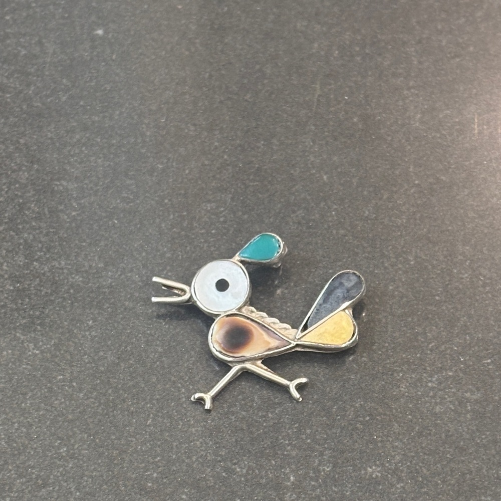 Zuni Colorful Bird vintage pendant